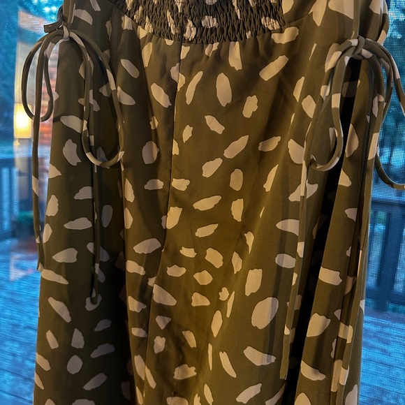 Lulus Olive Green Spotted Midi Dress - Picture 2 of 9